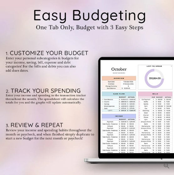 Simple Budget Planner for Excel & Google Sheets