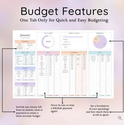 Simple Budget Planner for Excel & Google Sheets