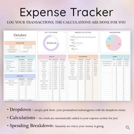 Simple Budget Planner for Excel & Google Sheets