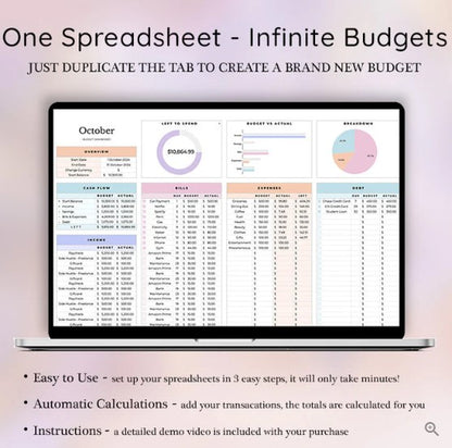 Simple Budget Planner for Excel & Google Sheets