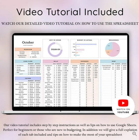 Simple Budget Planner for Excel & Google Sheets
